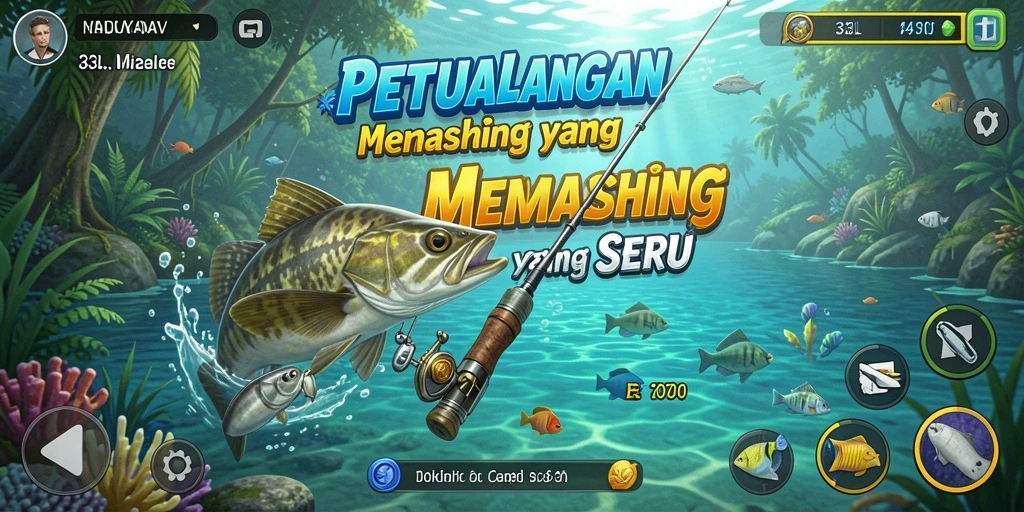 Screenshot gameplay 33L menampilkan aksi memancing yang seru dan menantang.