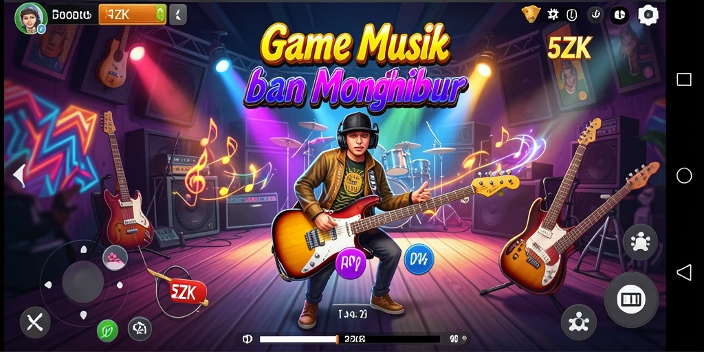 Tampilan gameplay seru dalam 5ZK dengan musik yang menyenangkan.