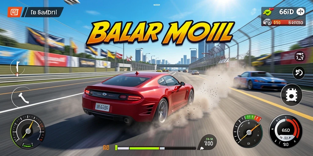 Screenshot gameplay 66D yang menampilkan aksi balapan yang mendebarkan.