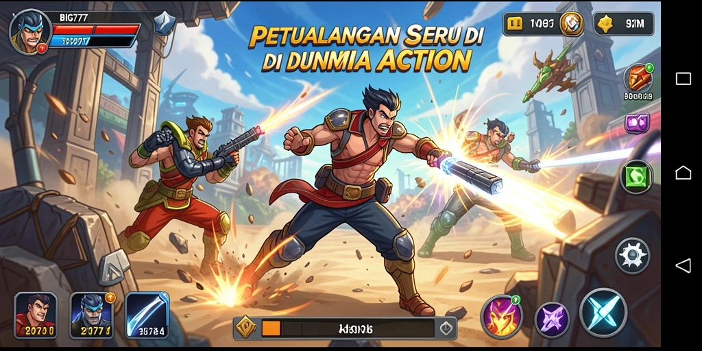 Tampilan aksi mendebarkan dalam gameplay BIG777.