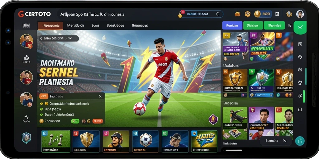 Tampilan menarik aplikasi CERITOTO dengan fitur taruhan olahraga.