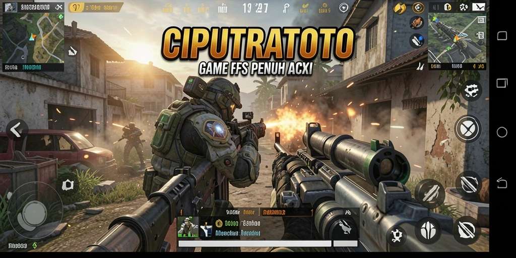 Screenshot gameplay <strong>CIPUTRATOTO</strong> menampilkan aksi mendebarkan dalam pertempuran FPS.