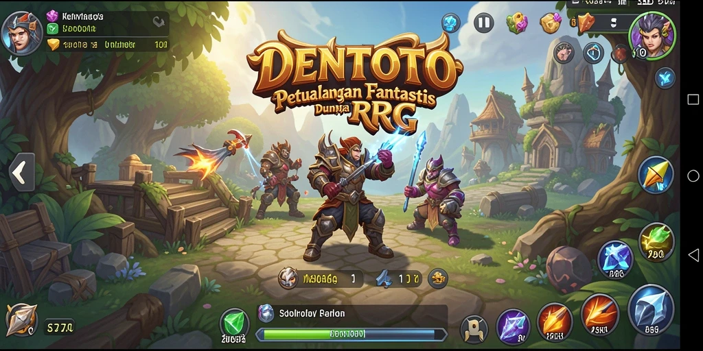 Tampilan menarik dari gameplay DENTOTO yang penuh strategi RPG.