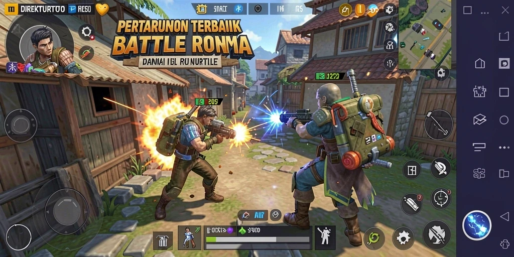 Tampilan aksi mendebarkan dalam gameplay Battle Royale.
