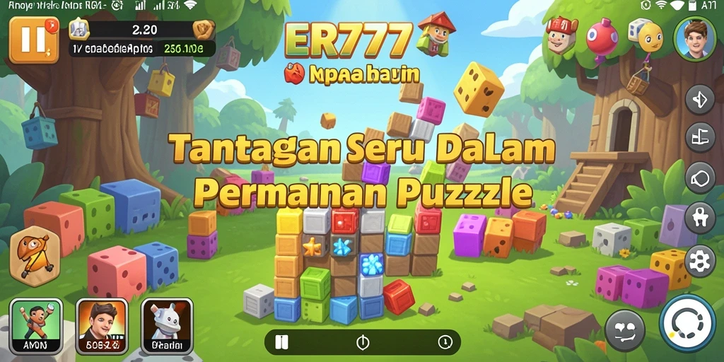 Tangkapan layar gameplay ER777 menunjukkan berbagai teka-teki yang menarik dan penuh warna.