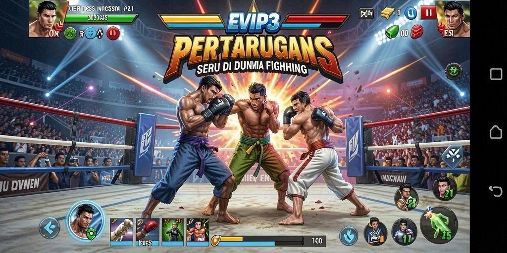 Tampilan menarik dari gameplay Fighting EVIP3 yang penuh aksi.