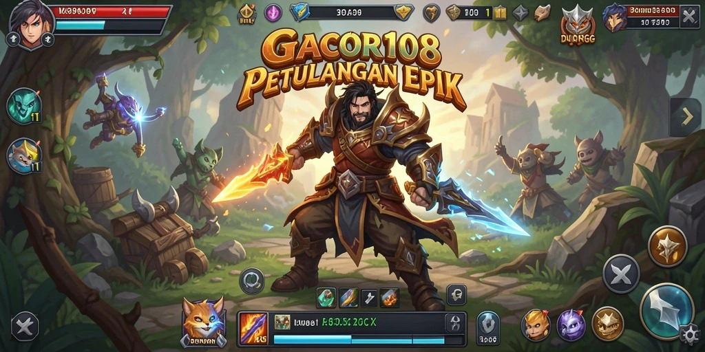 Tangkapan layar GACOR108 menampilkan pertempuran epik dalam dunia RPG.