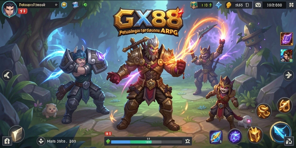 Screenshot menunjukkan aksi seru dalam permainan ARPG GX88.