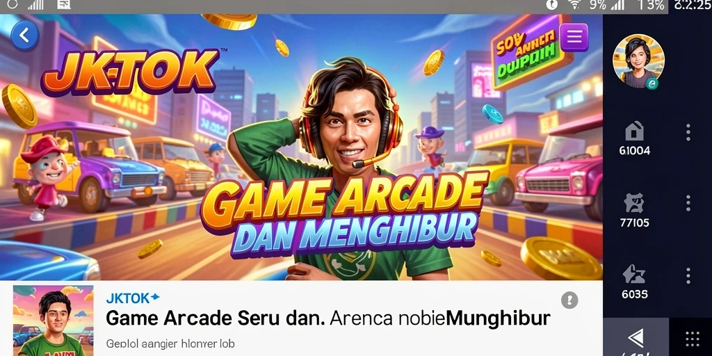 Screenshot gameplay JKTOK menampilkan karakter beraksi dalam level Arcade.