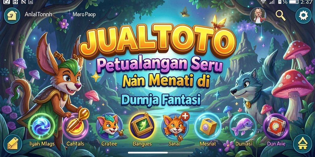 Tampilan gameplay menegangkan di dunia fantasi JUALTOTO.