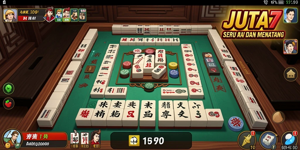 Tangkapan layar utama JUTA7 menunjukkan aksi seru permainan Mahjong dengan grafik yang menawan.