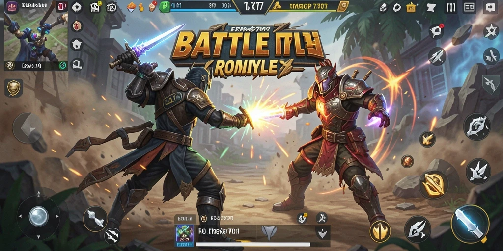 Screenshot gameplay LENGKAP777 yang menampilkan pertarungan epik dalam arena Battle Royale.