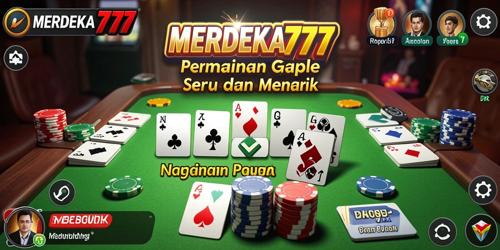 Gameplay seru MERDEKA777 dalam permainan Gaple.