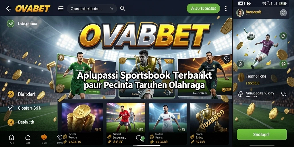Screenshot utama OVABET menunjukkan antarmuka taruhan olahraga yang dinamis.