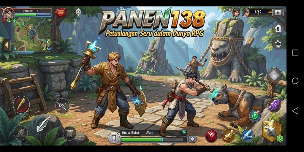 Menampilkan aksi seru dalam pertempuran RPG di PANEN138.