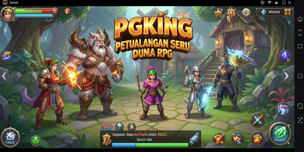 Tampilan gameplay RPG yang mendebarkan dan epik di PGKING.