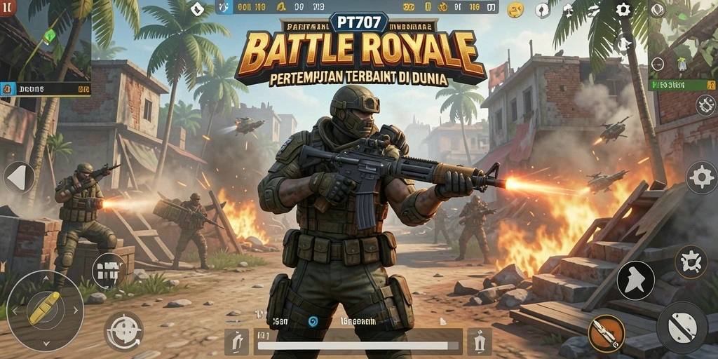 Gameplay seru dalam PT707 dengan aksi pertempuran yang mendebarkan.