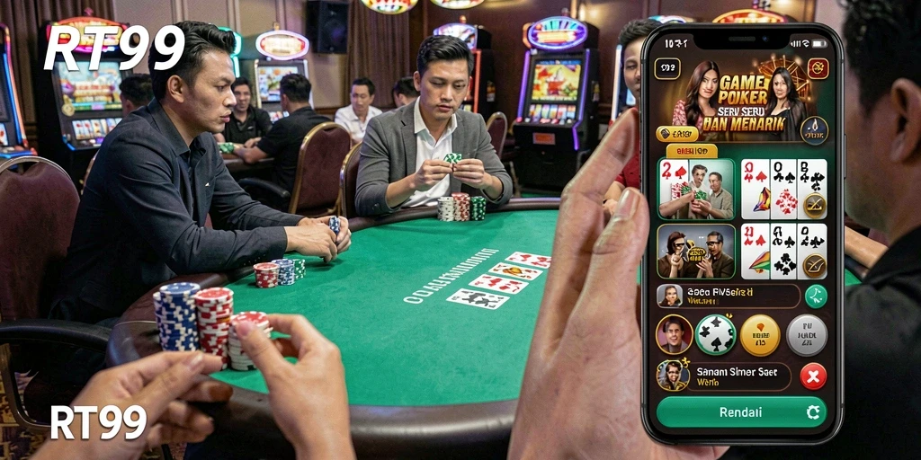 Tampilan gameplay Poker yang menegangkan dan menarik di RT99.