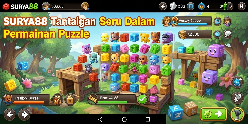 Tampilan gameplay dari SURYA88 yang menampilkan tantangan teka-teki menarik.
